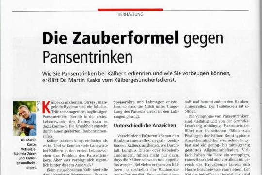 Zauberformel gegen Pansentrinken (Artikel Landfreund 11-2017)