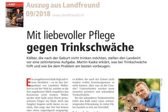 Liebevolle Pflege gegen Trinkschwäche (Artikel Landfreund 09-2018)