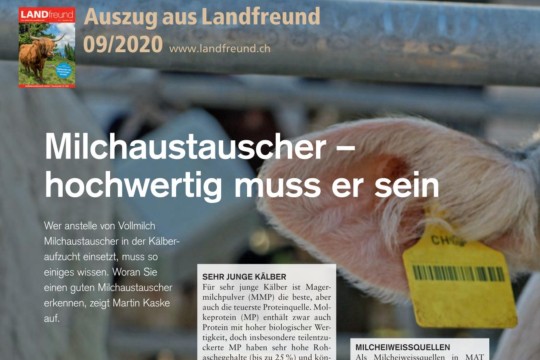 Hochwertiger Milchaustauscher (Artikel Landfreund 09-2020)