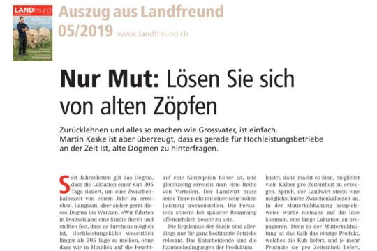 Verlängerte Laktation - von alten Zöpfen lösen (Artikel Landfreund 05-2019)