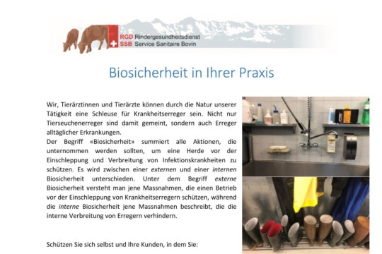 Infoblatt Biosicherheit in der Praxis