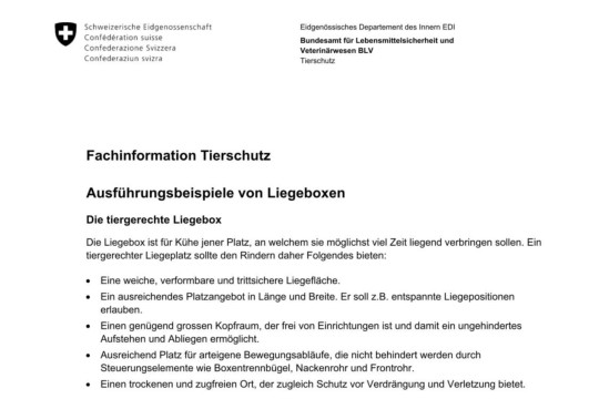 Liegeboxen (Fachinfo Tierschutz)