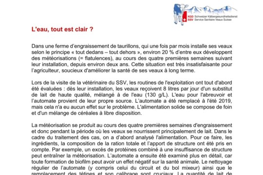 L'eau, tout est clair?